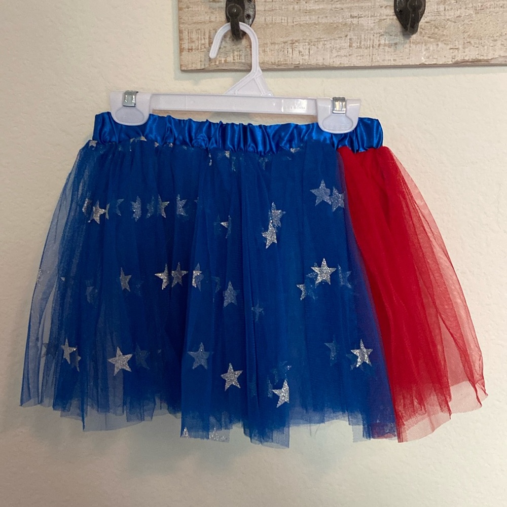 Costume Claire’s tutu patriotic, American Stars and Stripes skirt Halloween kids - Picture 2 of 6